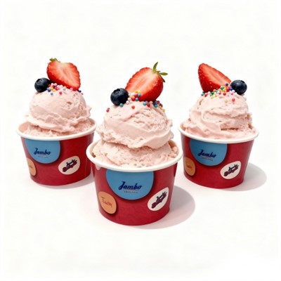 Engangs Gelato-papirkopper for iskrem med tilpasset